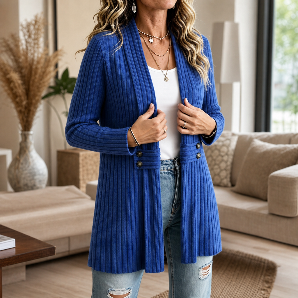Hudson & Parker - Ribbed Knit Open-Front Cardigan