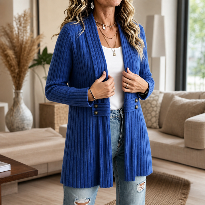 Hudson & Parker - Ribbed Knit Open-Front Cardigan