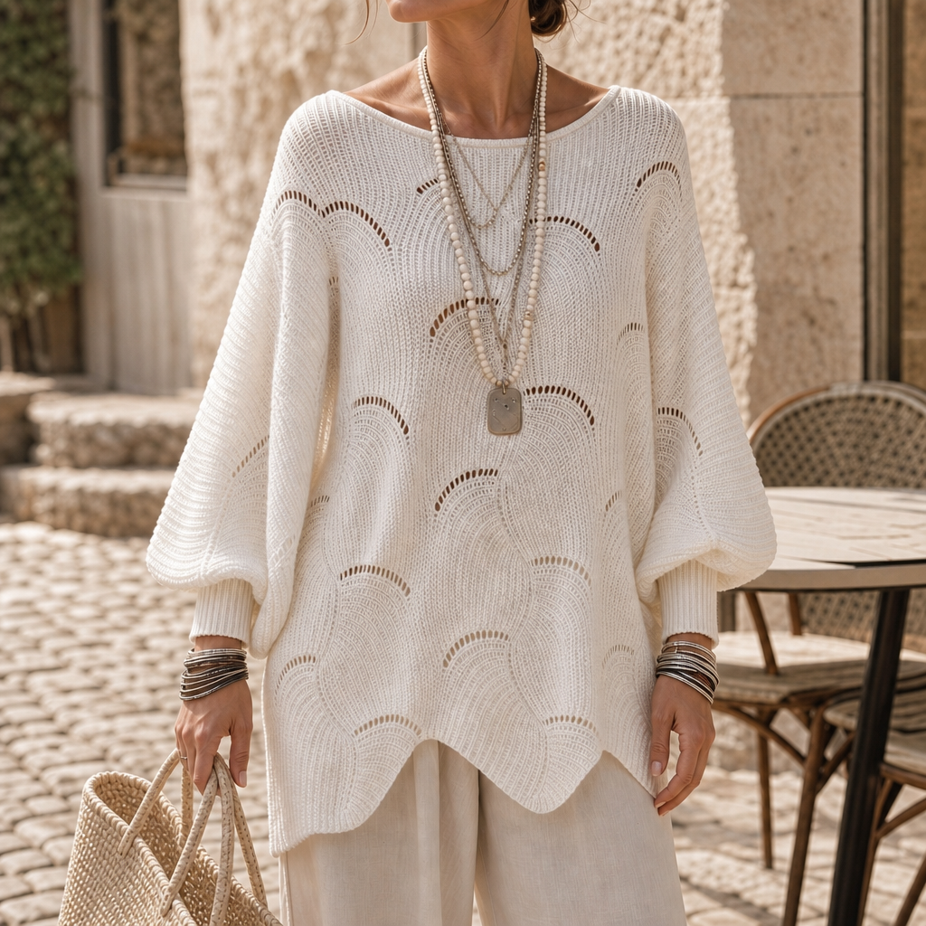 Hudson & Parker - Hollow Wave Batwing Sleeve Sweater