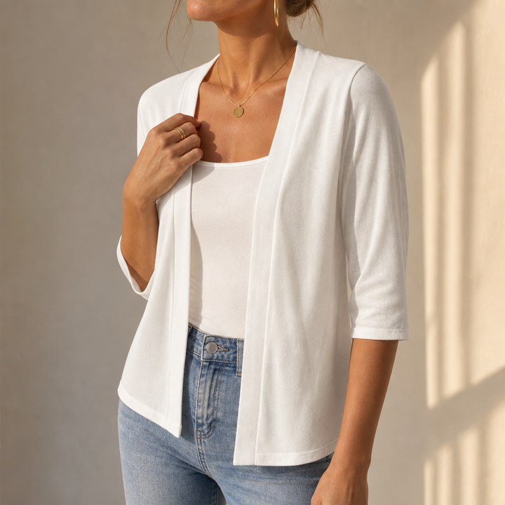Hudson & Parker - Semi-Sheer Open-Front Knit Cardigan