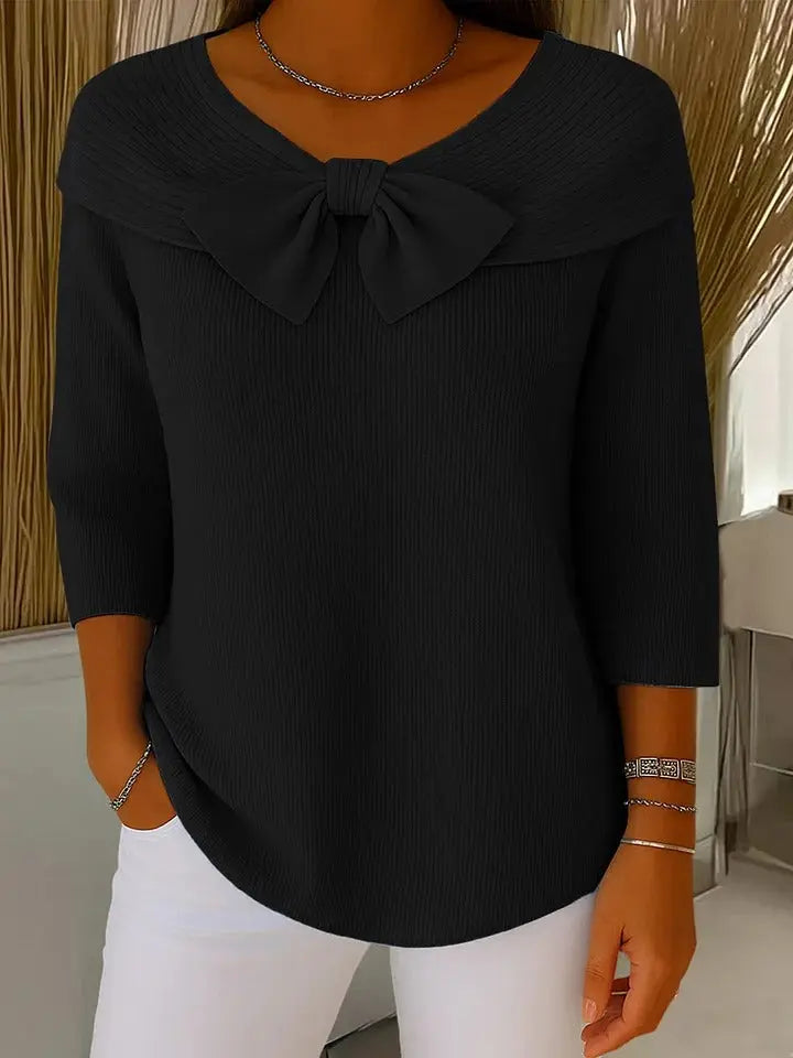 Joanna | Women’s Elegant Bow Detail Knit Sweater