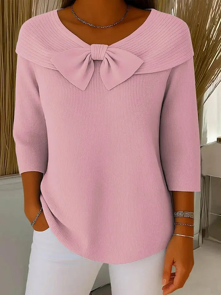 Joanna | Women’s Elegant Bow Detail Knit Sweater