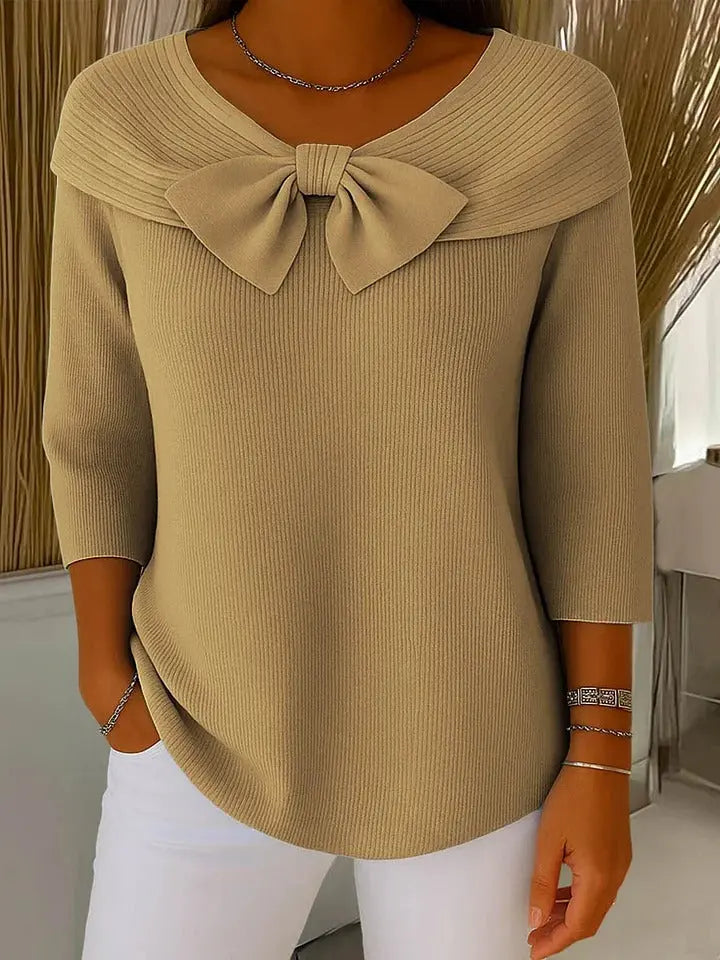 Joanna | Women’s Elegant Bow Detail Knit Sweater