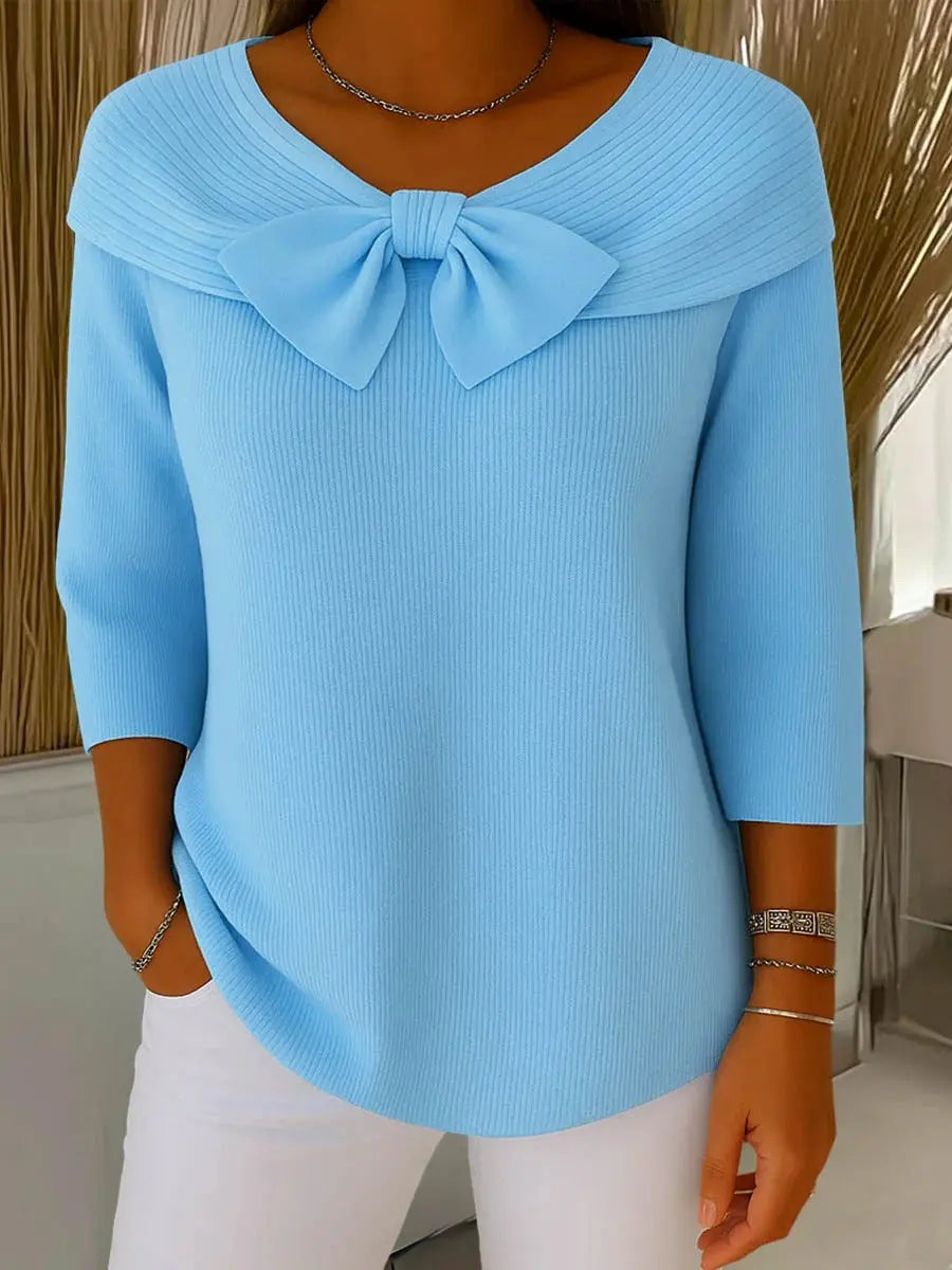 Joanna | Women’s Elegant Bow Detail Knit Sweater