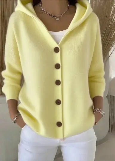 Abigail | Women Hooded Button Front Cardigan