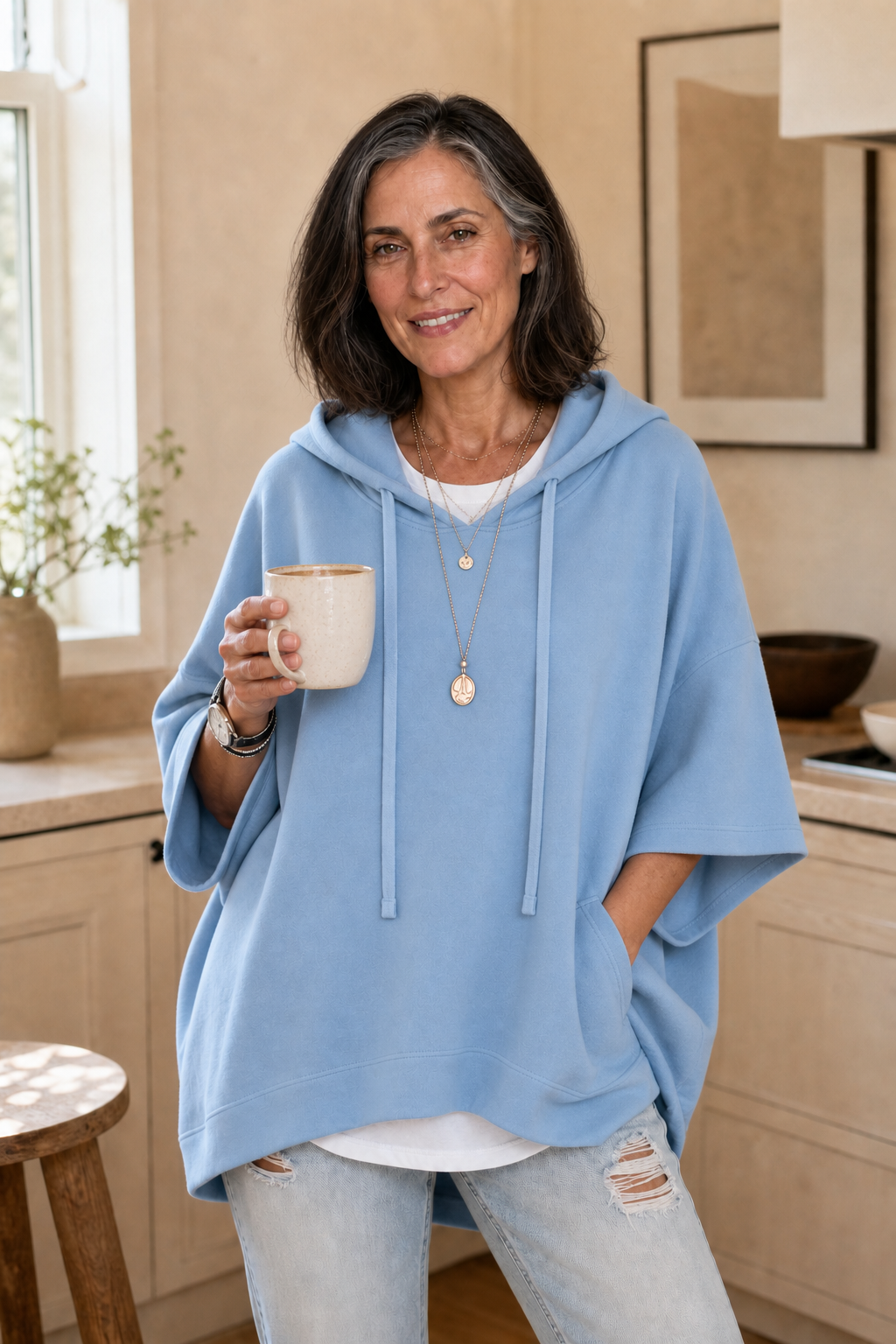 Hudson & Parker - Wide-Sleeve Oversized Drape Hoodie