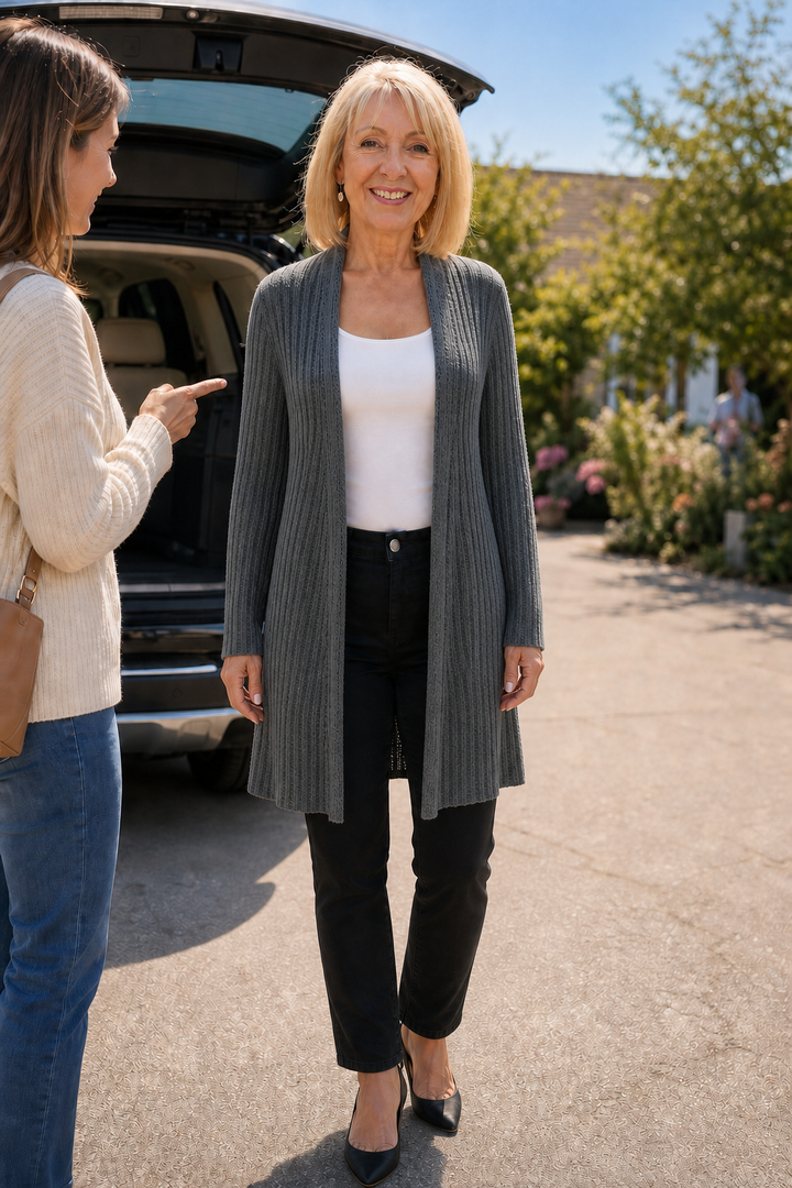 Hudson & Parker - Open-Front Waterfall Knit Cardigan
