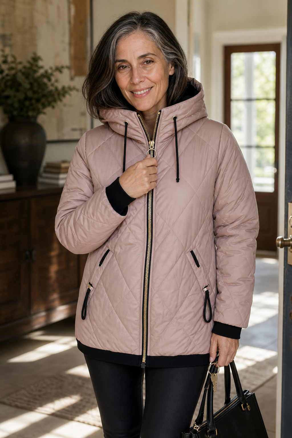 Hudson & Parker - Quilted Hooded Zip-Front Jacket