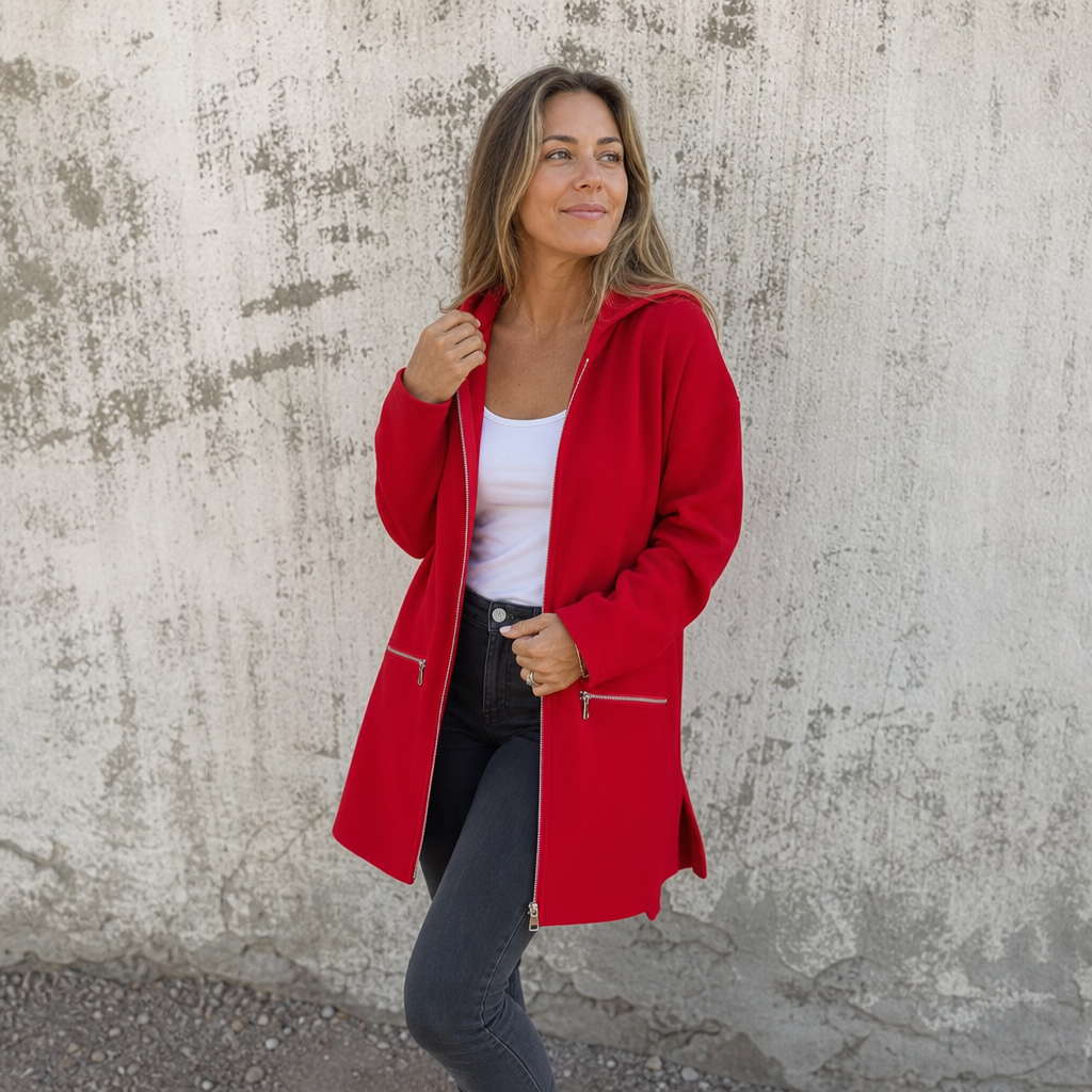 Hudson & Parker - Longline Open-Front Hooded Cardigan
