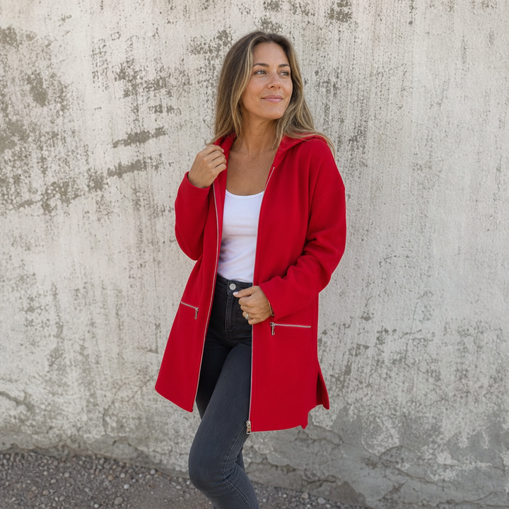 Hudson & Parker - Longline Open-Front Hooded Cardigan