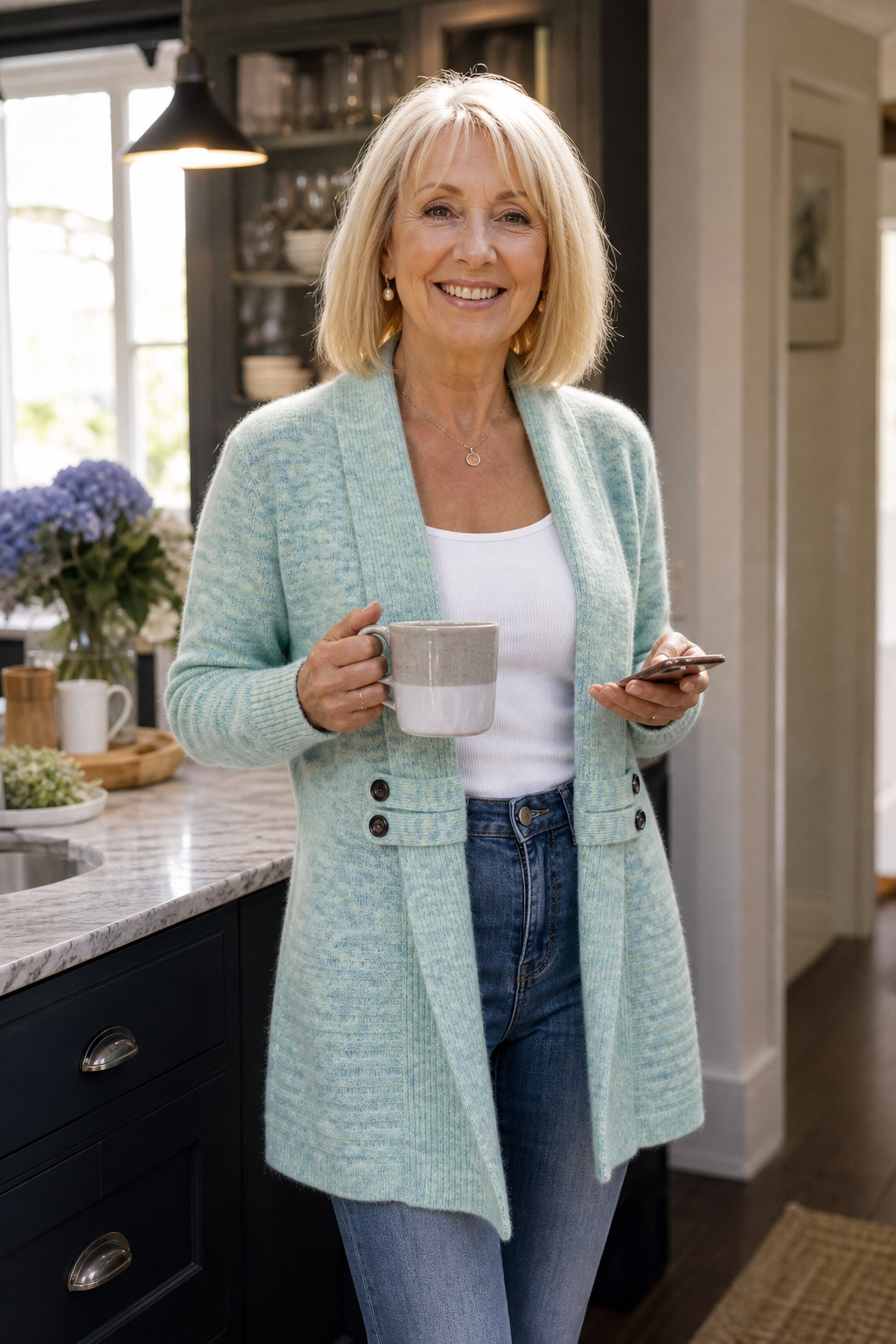 Hudson & Parker - Double-Breasted Belted Knit Cardigan