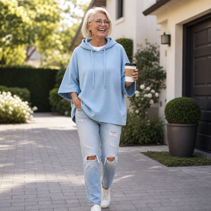 Hudson & Parker - Oversized Wide-Sleeve Hooded Sweatshirt