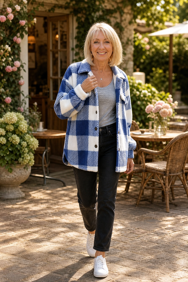 Hudson & Parker - Checked Button-Front Overshirt Jacket