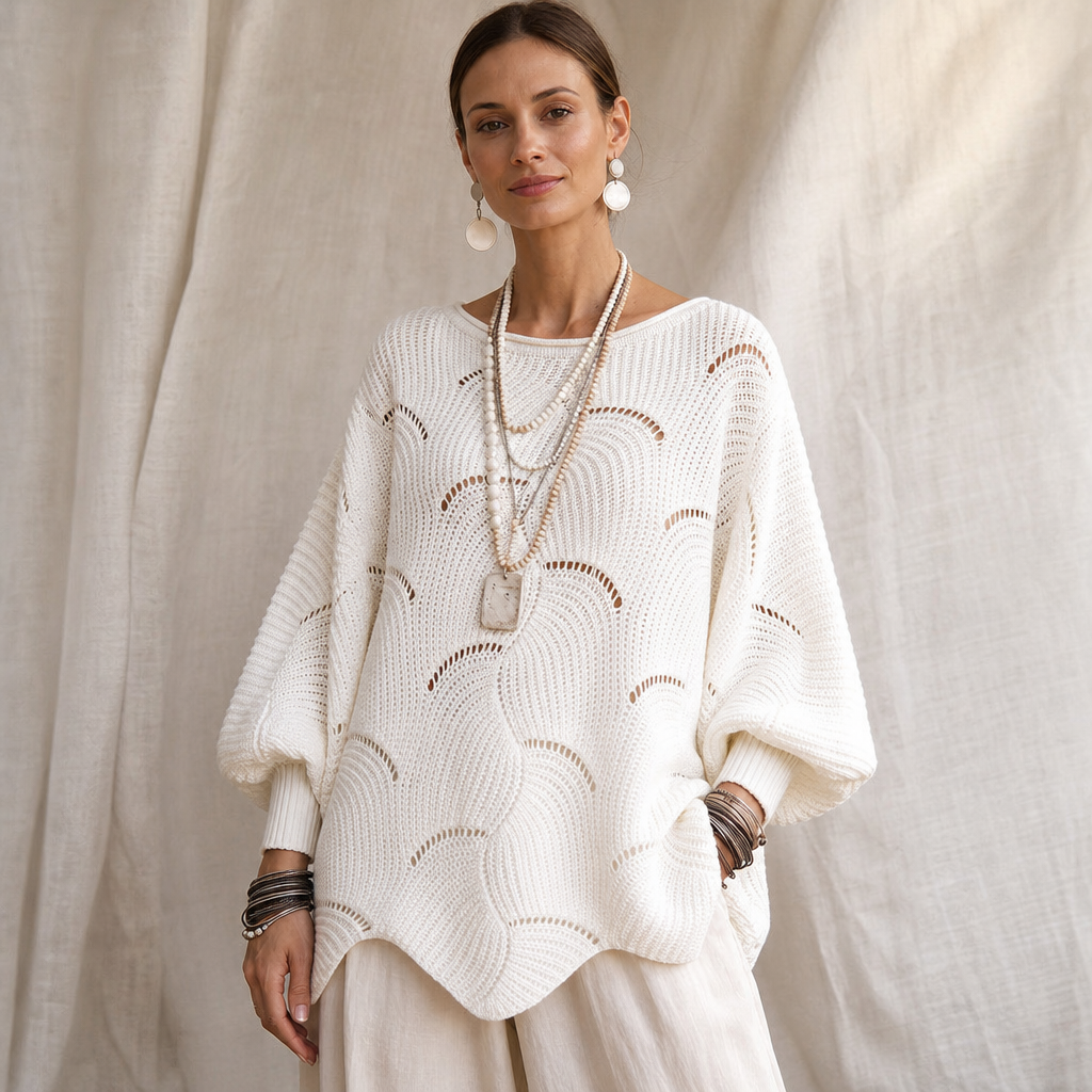 Hudson & Parker - Hollow Wave Batwing Sleeve Sweater