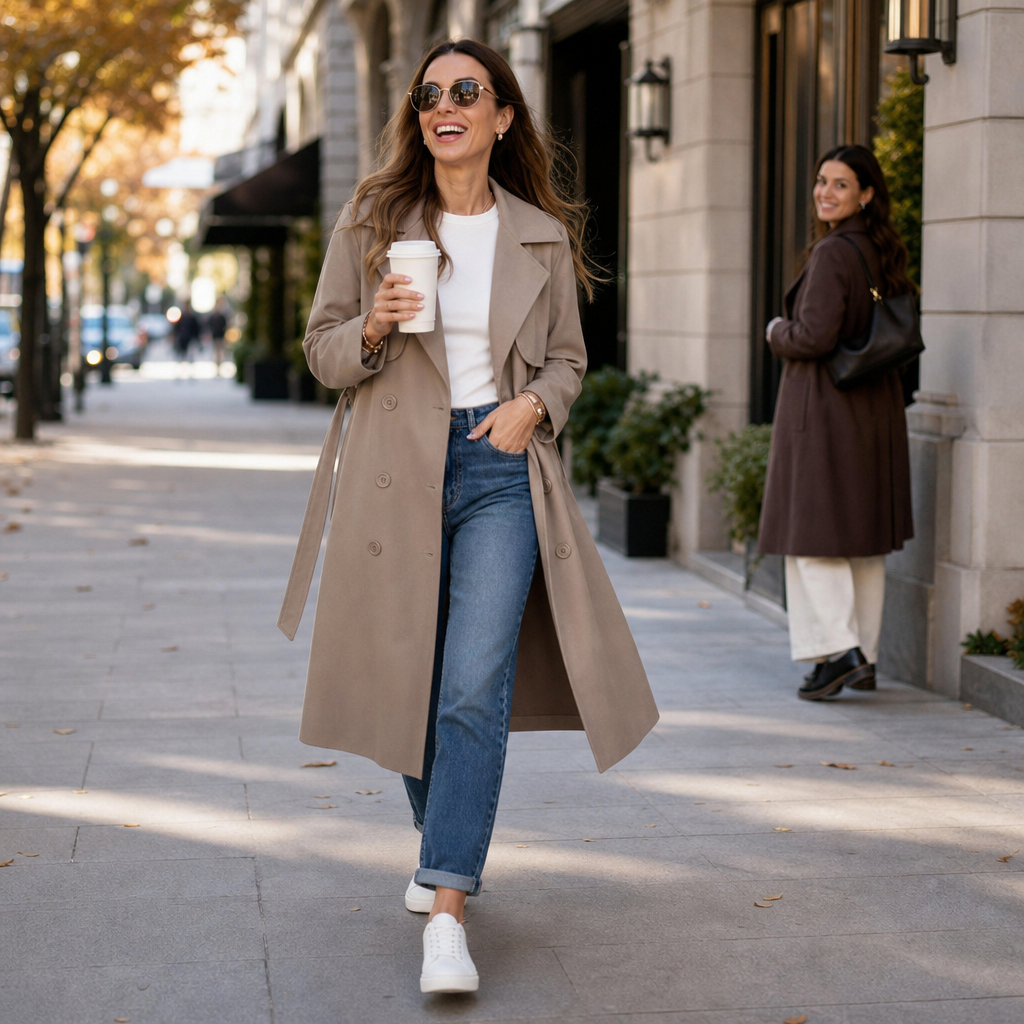 Hudson & Parker - Belted Double-Breasted Trench Coat