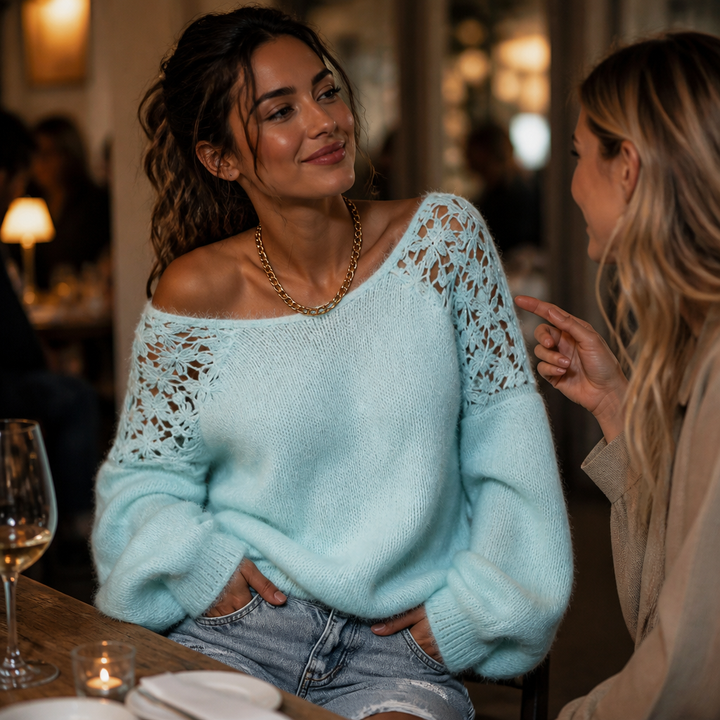 Hudson & Parker - Lace-Knit Look Sweater That Looks Elevated, Not Plain