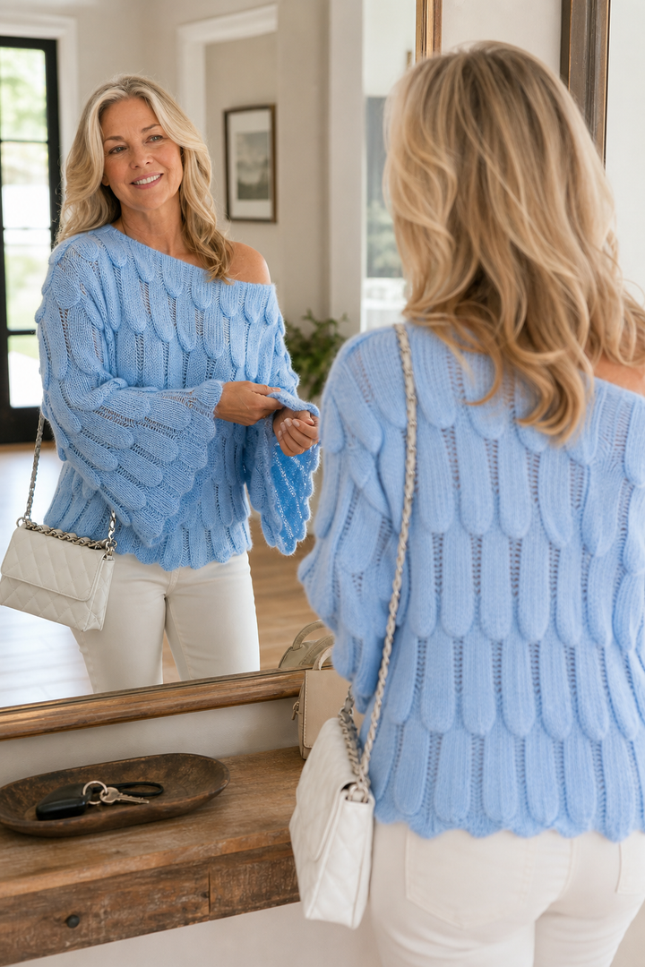 Hudson & Parker - Hollow-Out Leaf-Knit Oversized Sweater