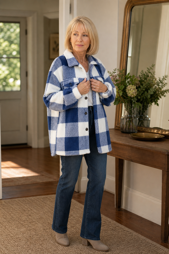Hudson & Parker - Checked Button-Front Overshirt Jacket