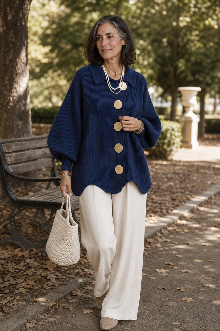 Hudson & Parker - Oversized Scalloped-Hem Button Cardigan