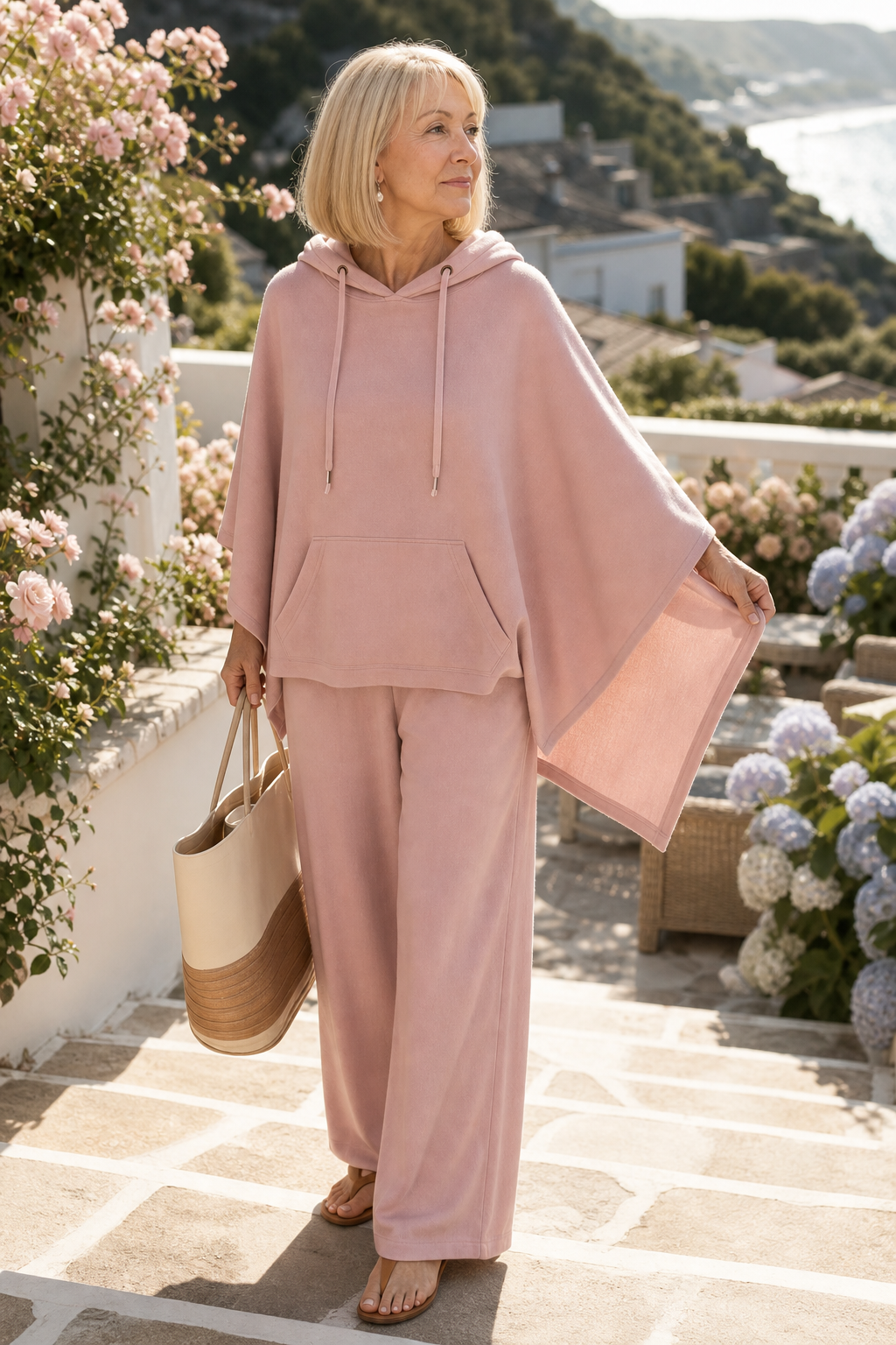 Hudson & Parker - Hooded Cape And Wide-Leg Trouser Set