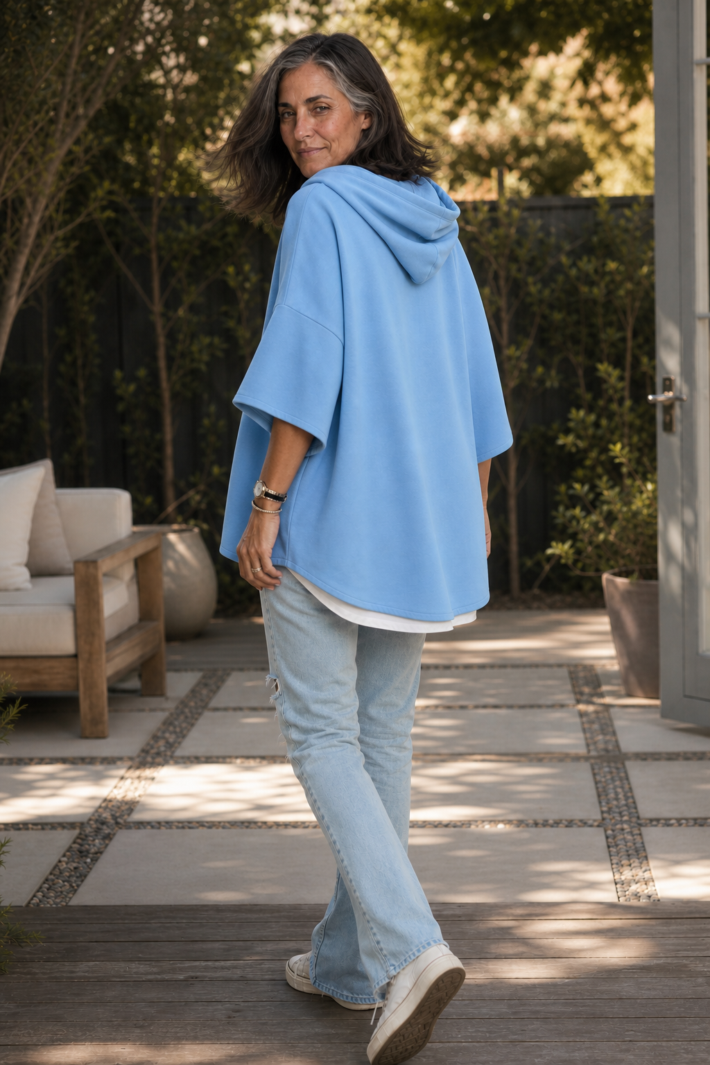 Hudson & Parker - Wide-Sleeve Oversized Drape Hoodie