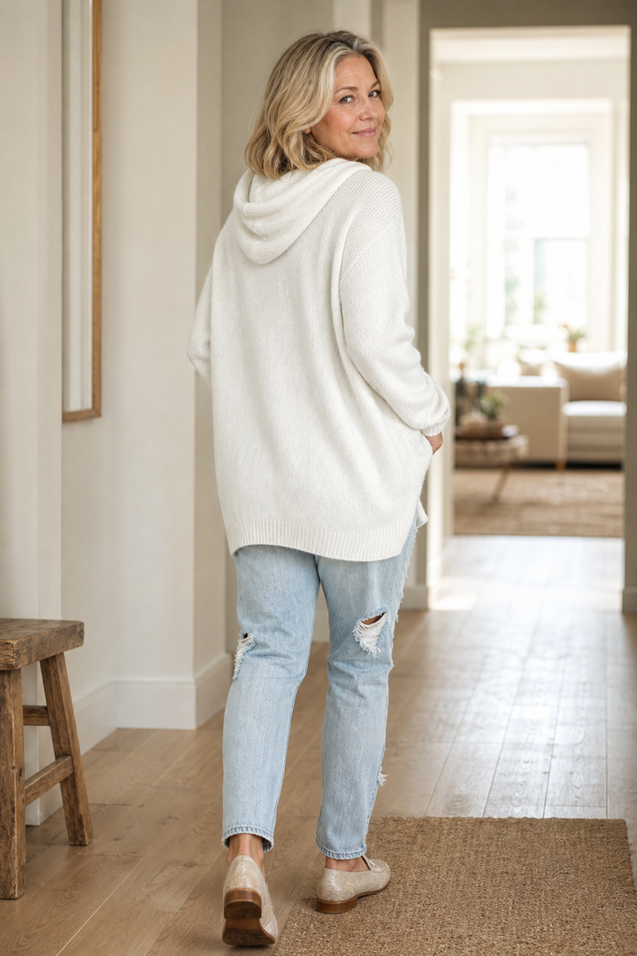 Hudson & Parker - Oversized Drawstring Hooded Knit Sweater