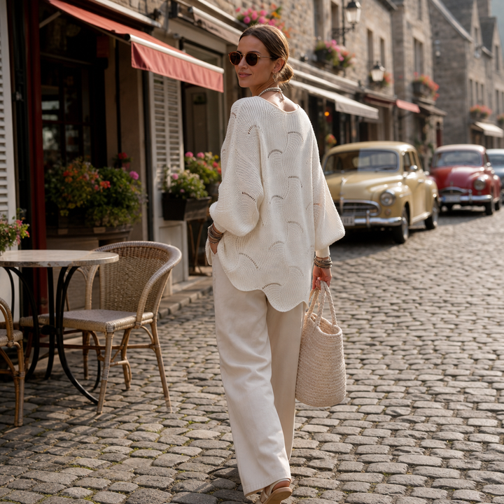 Hudson & Parker - Hollow Wave Batwing Sleeve Sweater