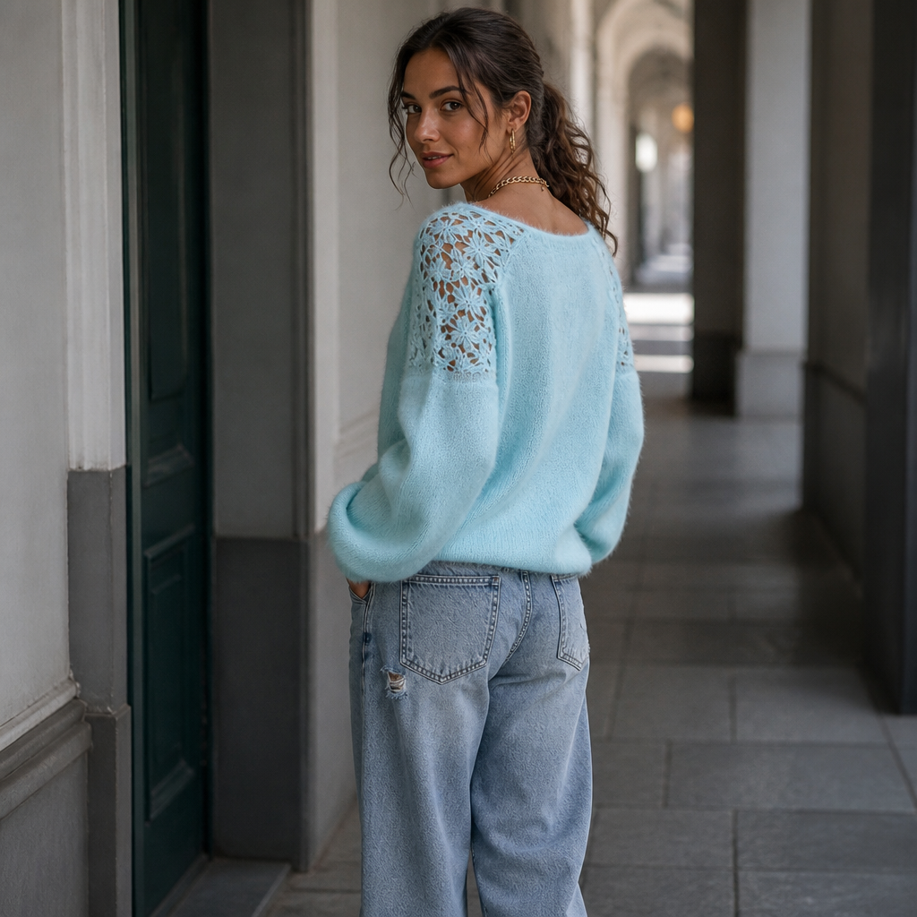 Hudson & Parker - Lace-Knit Look Sweater That Looks Elevated, Not Plain