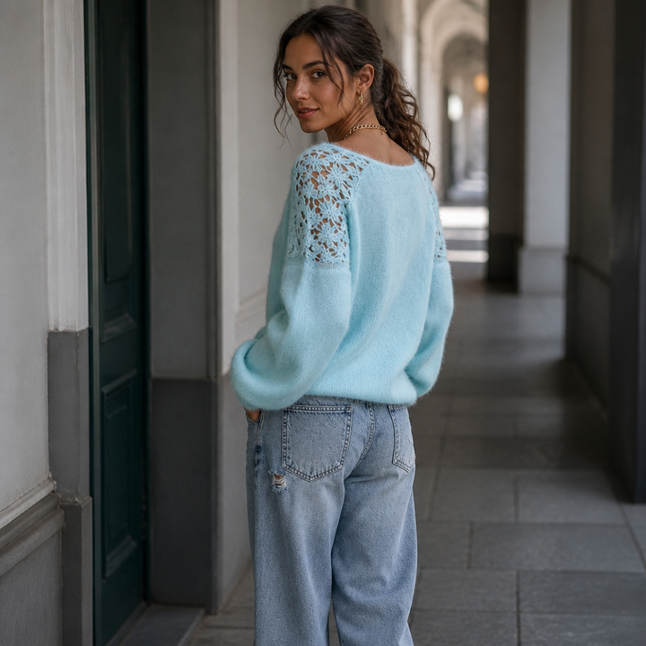 Hudson & Parker - Lace-Knit Look Sweater That Looks Elevated, Not Plain