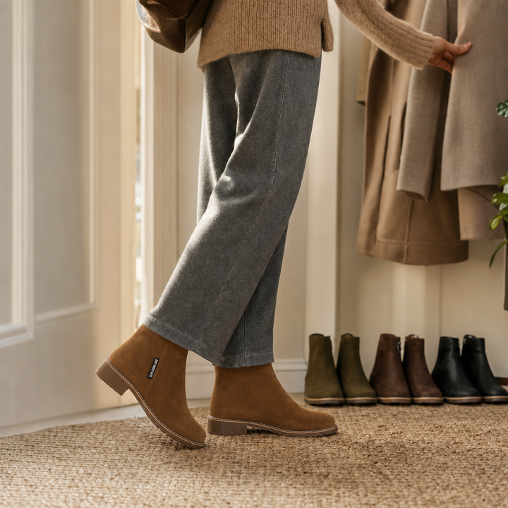 Hudson & Parker - Faux Shearling-Lined Suede Ankle Boots