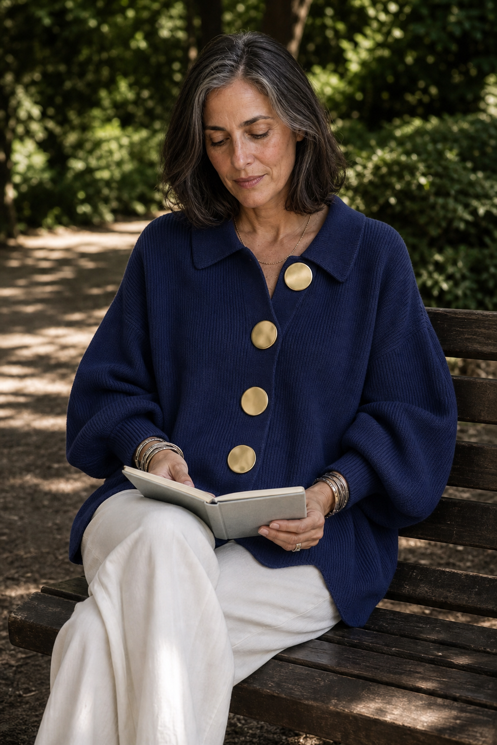 Hudson & Parker - Oversized Scalloped-Hem Button Cardigan