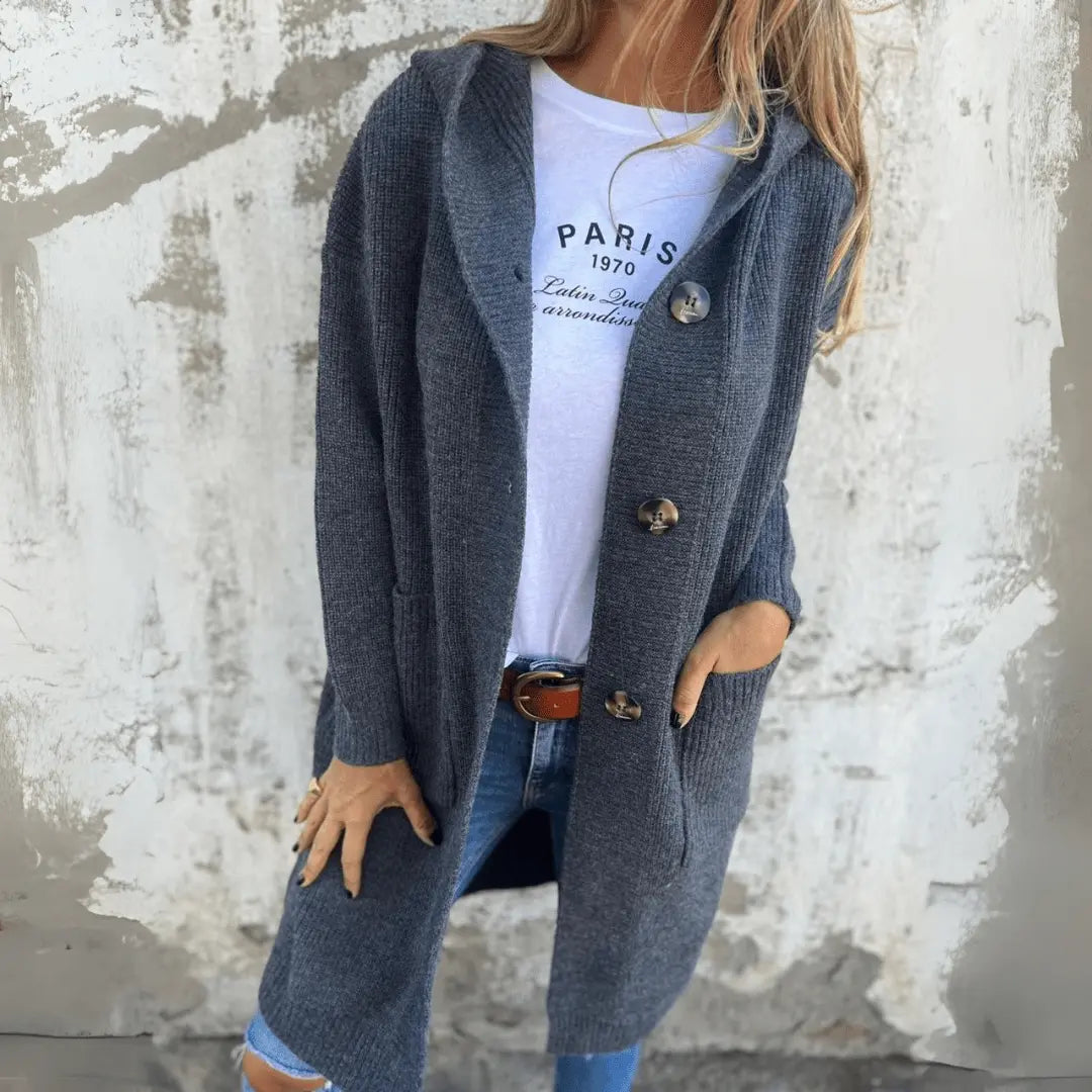 Lorène | Elegant long women's cardigan