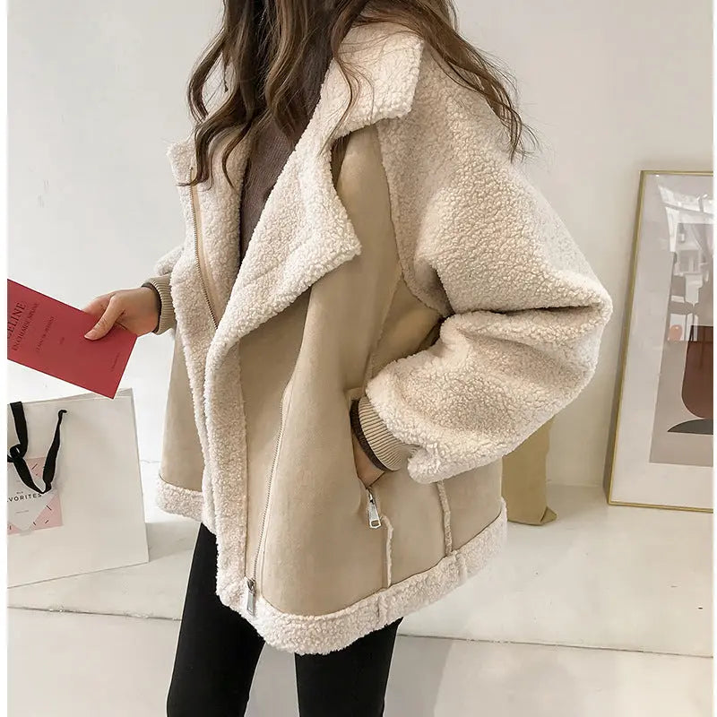Erin | Stylish Faux Shearling Zip-Up Jacket