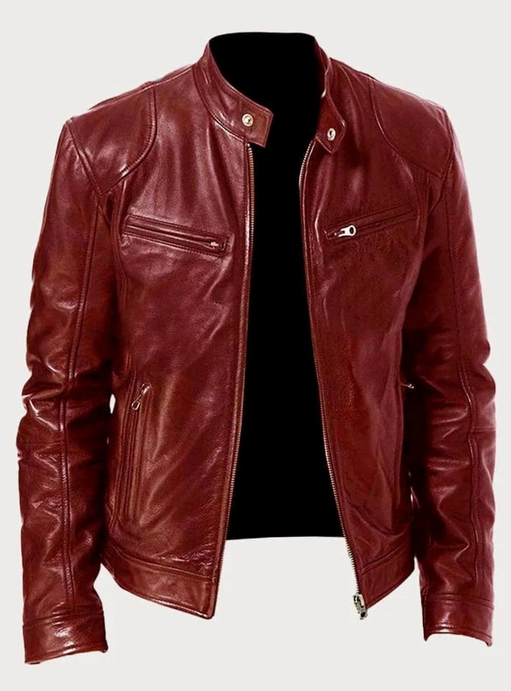 Alexander | Men's Classic Moto-Inspired Slim-Fit Leather Style Jacket