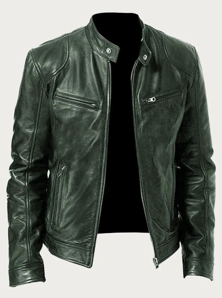 Alexander | Men's Classic Moto-Inspired Slim-Fit Leather Style Jacket