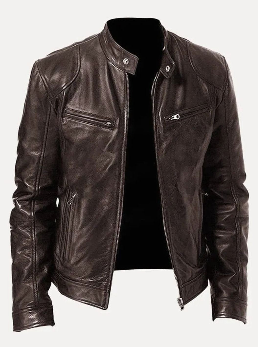 Alexander | Men's Classic Moto-Inspired Slim-Fit Leather Style Jacket
