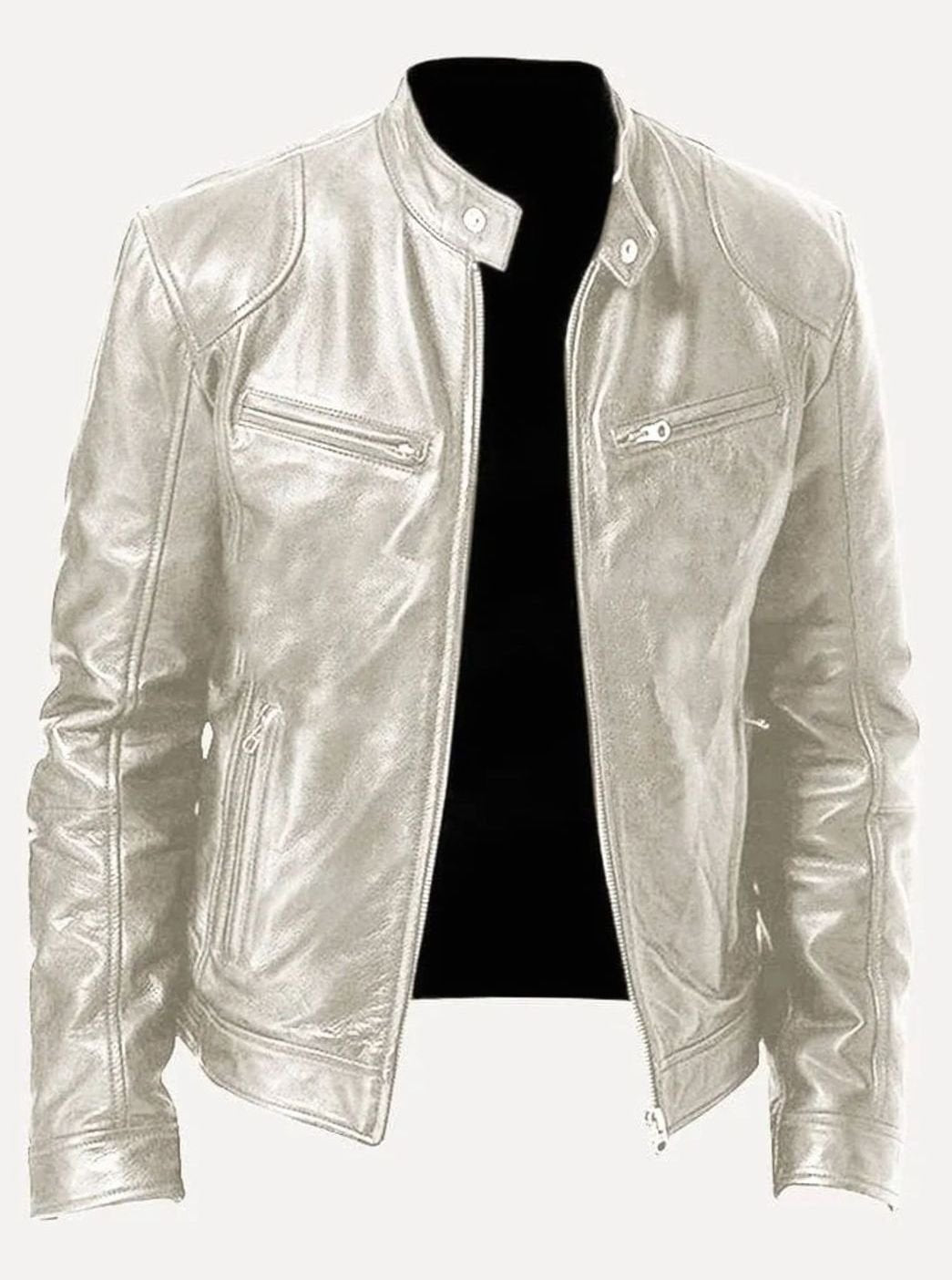 Alexander | Men's Classic Moto-Inspired Slim-Fit Leather Style Jacket