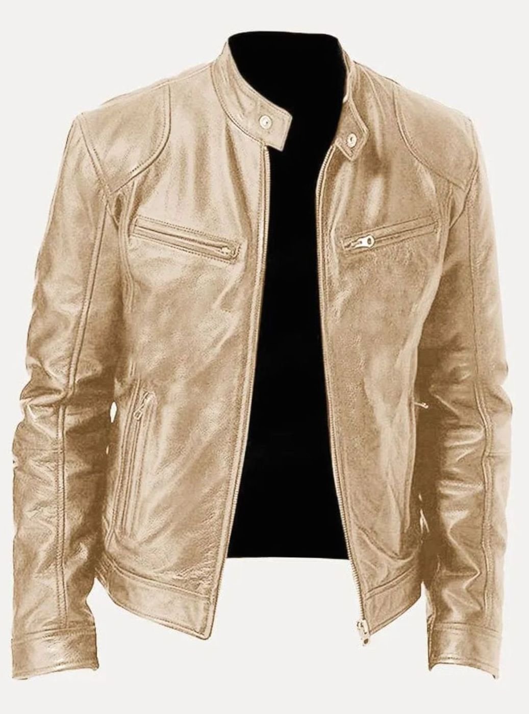 Alexander | Men's Classic Moto-Inspired Slim-Fit Leather Style Jacket