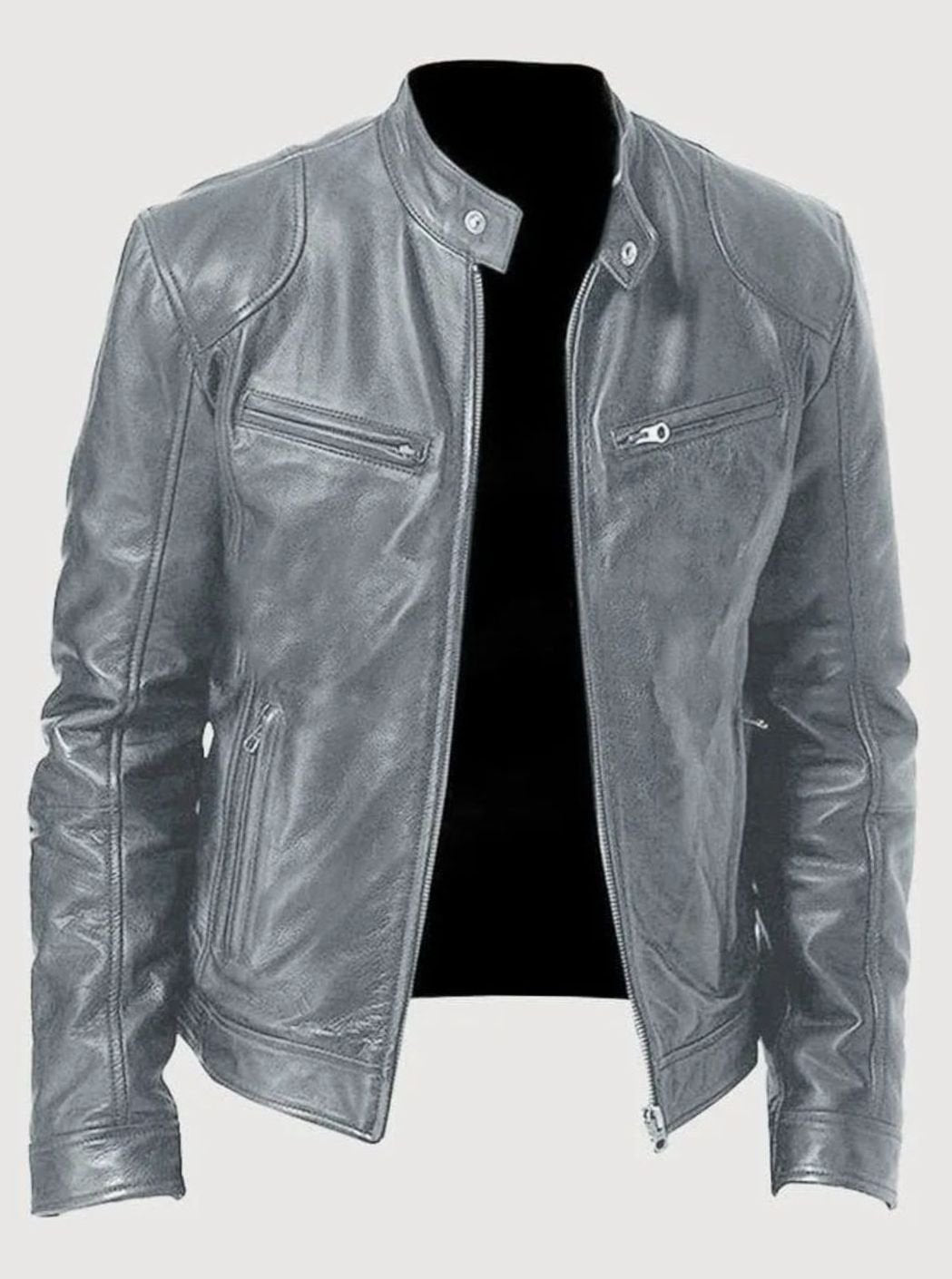 Alexander | Men's Classic Moto-Inspired Slim-Fit Leather Style Jacket