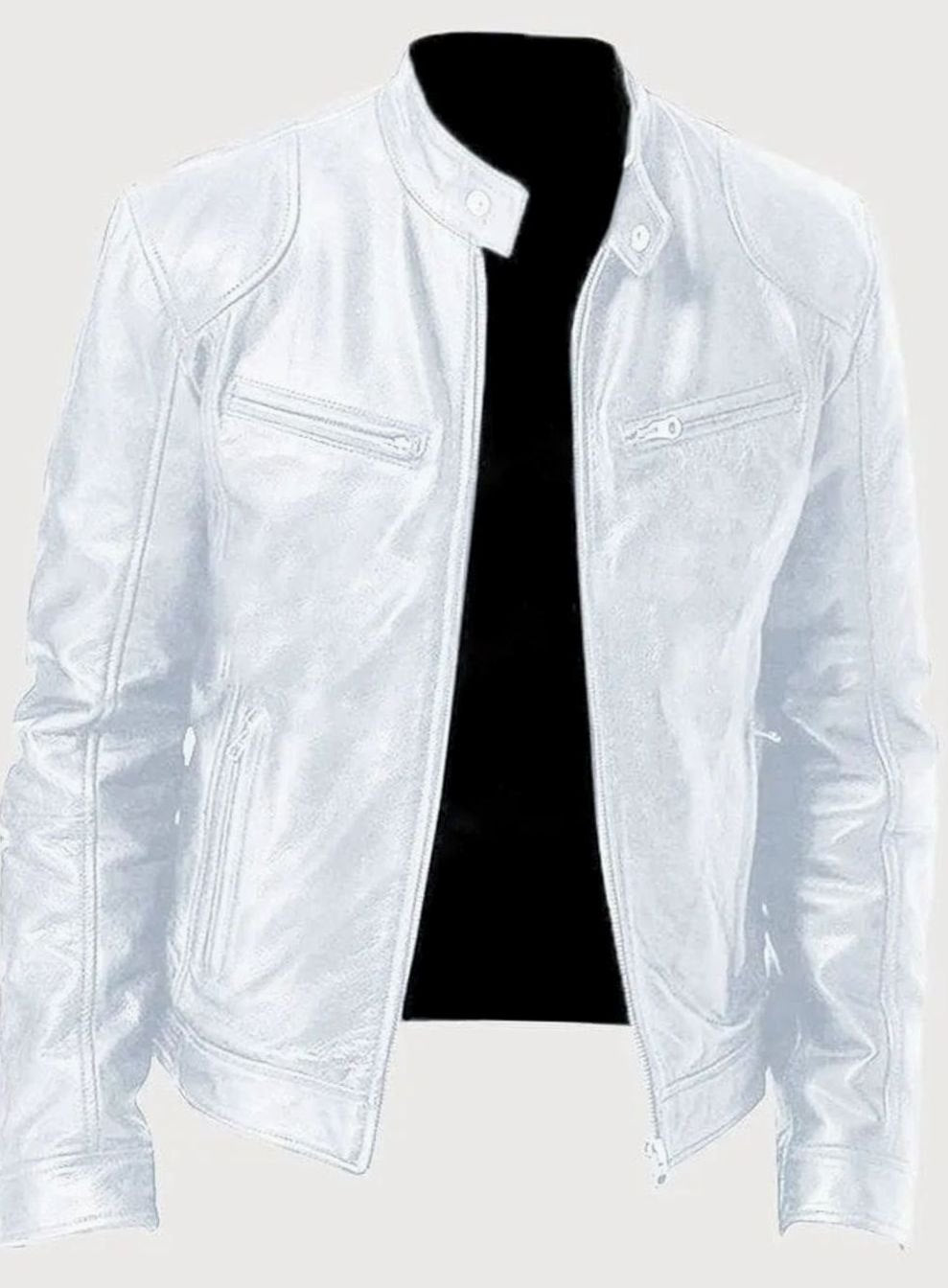 Alexander | Men's Classic Moto-Inspired Slim-Fit Leather Style Jacket