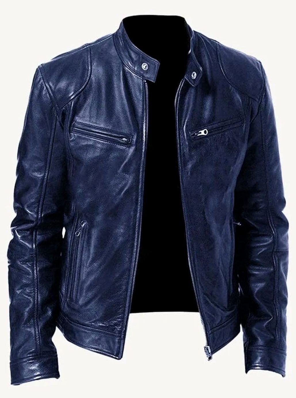 Alexander | Men's Classic Moto-Inspired Slim-Fit Leather Style Jacket