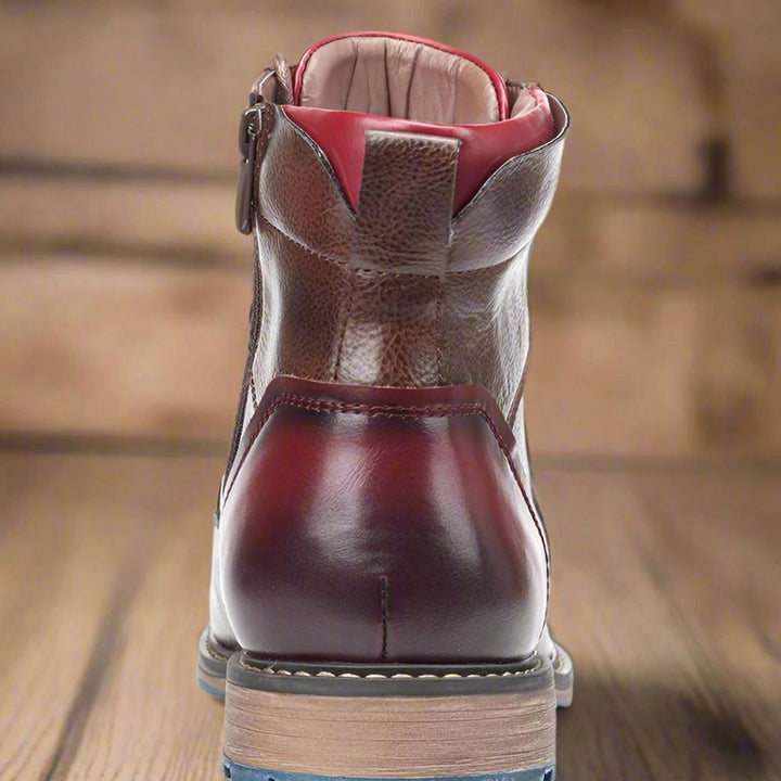 Alexander | Men's Classic Zip Lace-Up Leather-Look Ankle Boots
