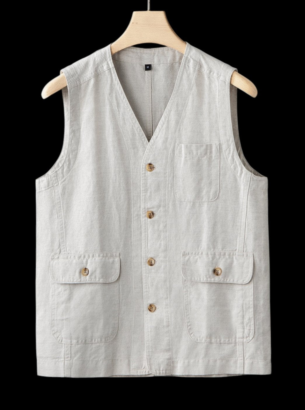 Theodore | Mens Jumper Linen Sleeveless Button-Front Vest