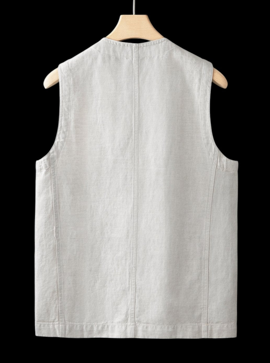 Theodore | Mens Jumper Linen Sleeveless Button-Front Vest