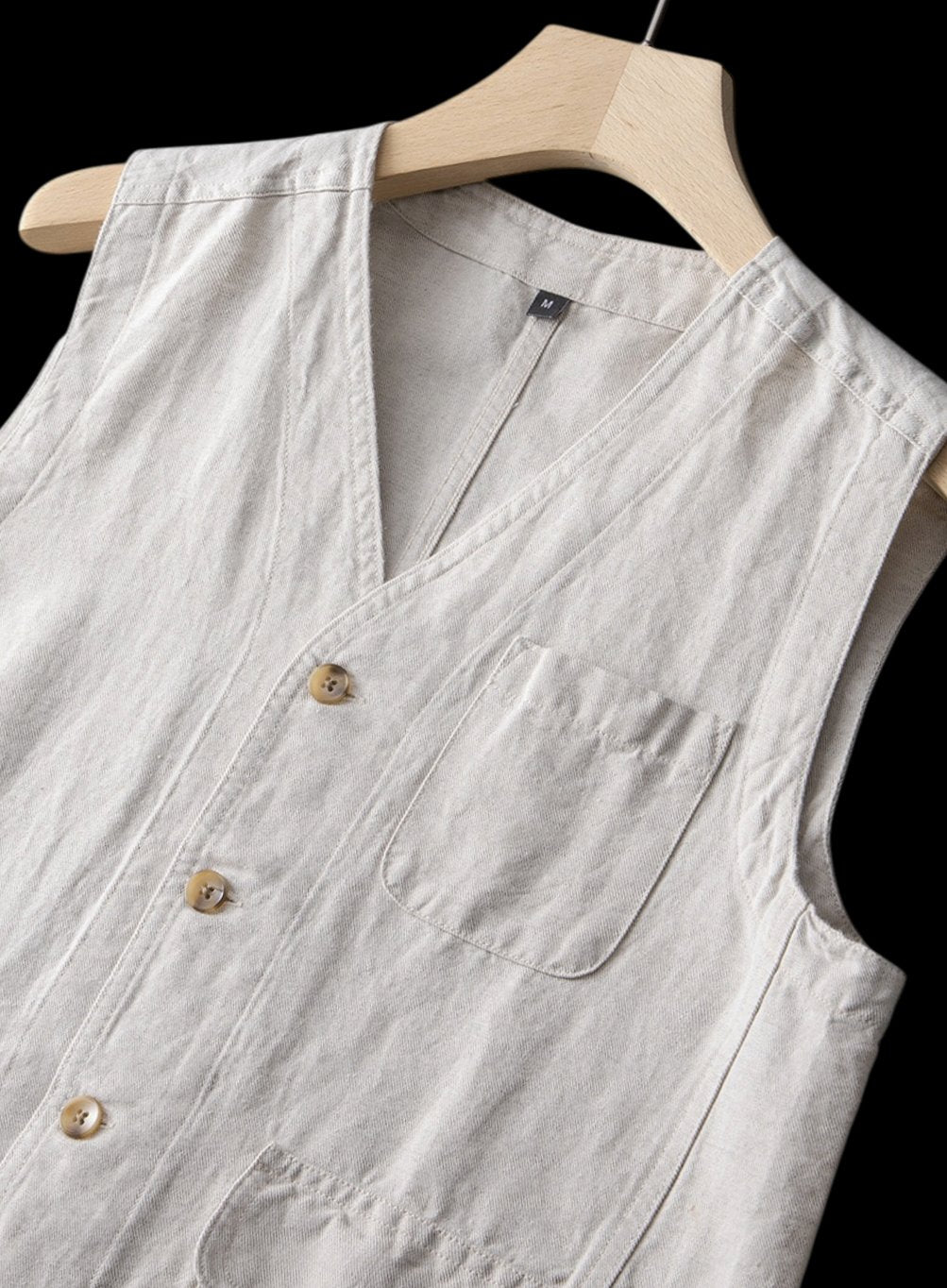 Theodore | Mens Jumper Linen Sleeveless Button-Front Vest