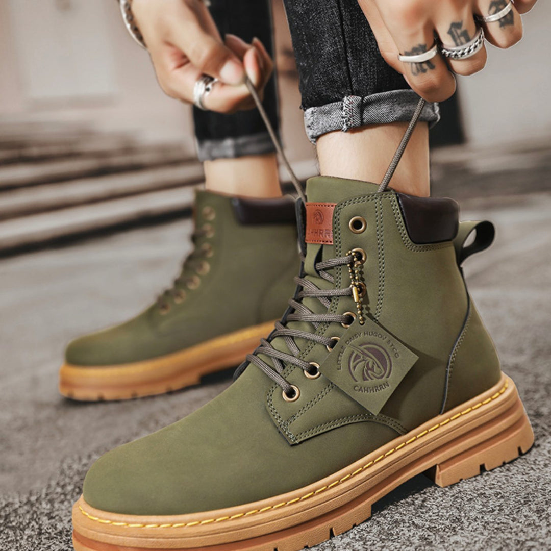 Matthew | Men's Lace-Up Rugged Leather Hiking Boots