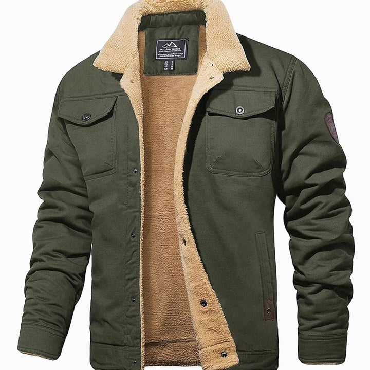 James | Men's Sherpa-Lined Fleece Cargo Winter Jacket