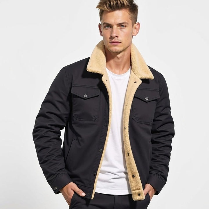 James | Men's Sherpa-Lined Fleece Cargo Winter Jacket