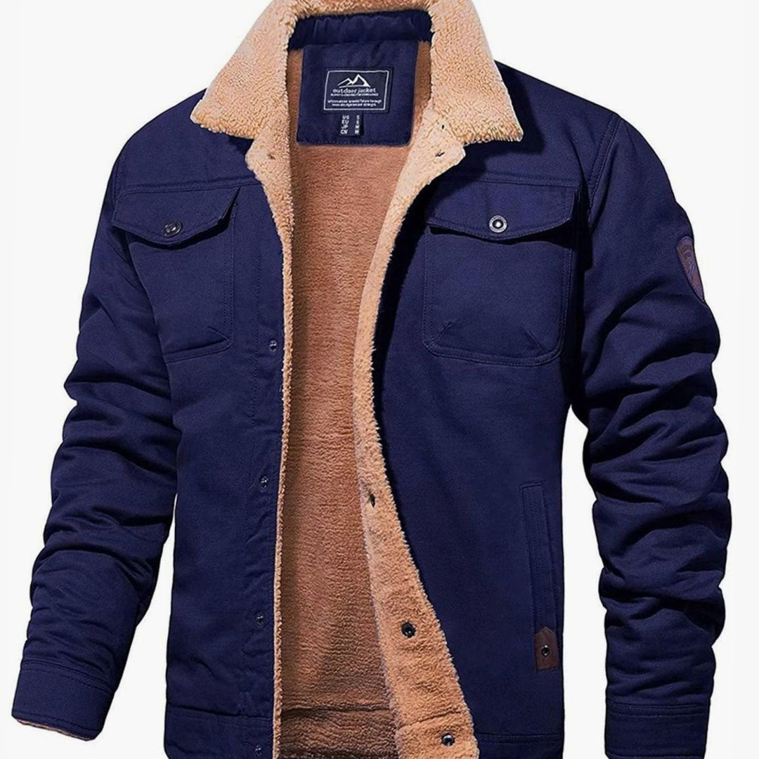James | Men's Sherpa-Lined Fleece Cargo Winter Jacket