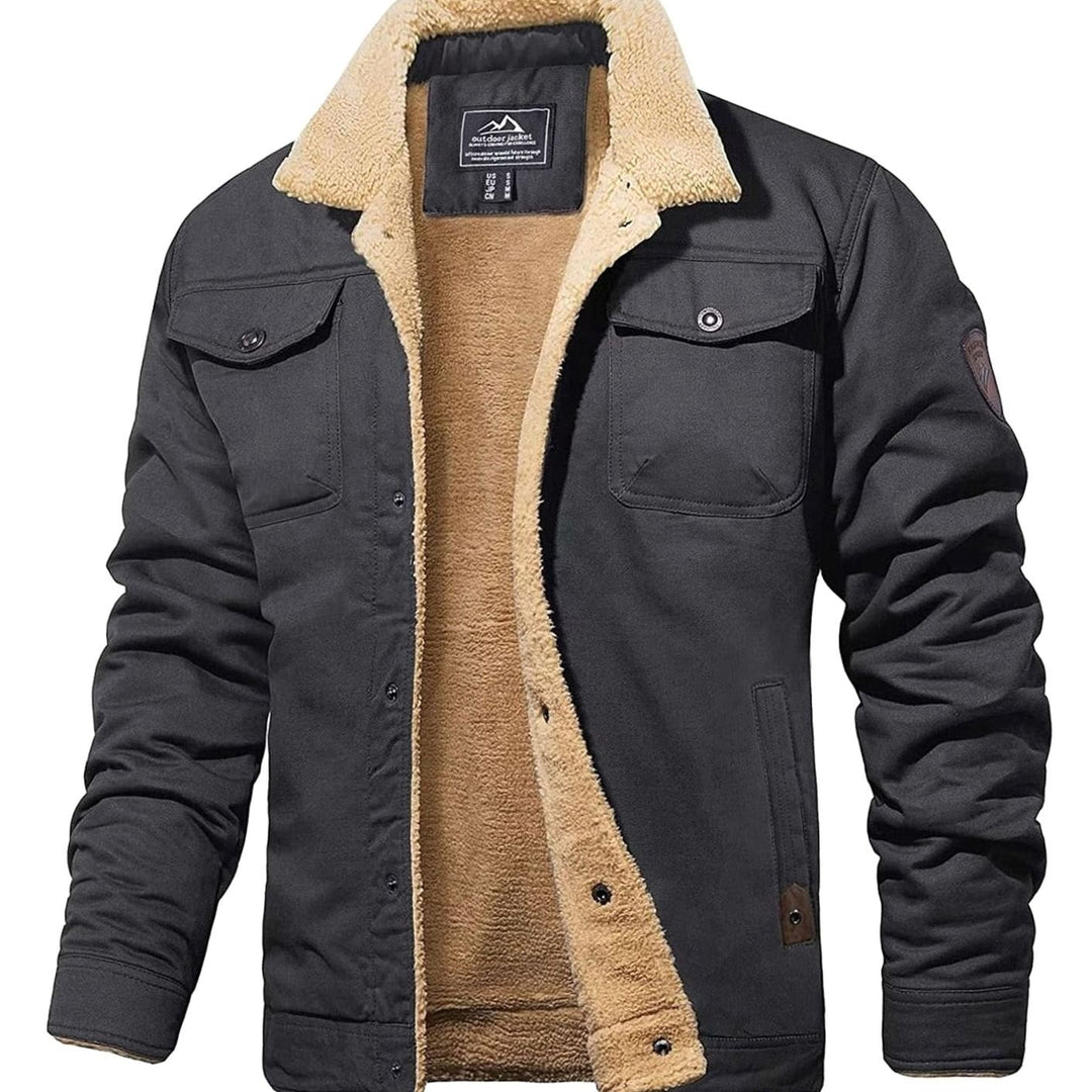 James | Men's Sherpa-Lined Fleece Cargo Winter Jacket